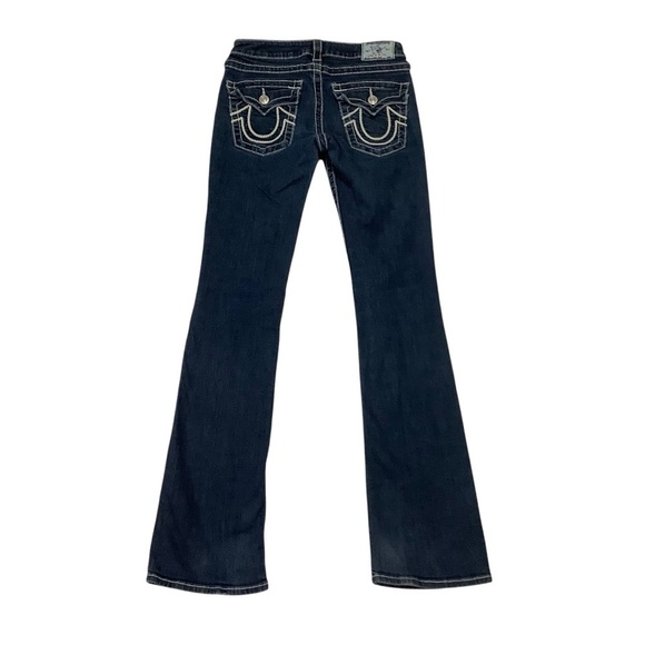 True Religion Hi-Rise Boot Cut Jeans Sz 27 Dark Wash - Picture 1 of 11